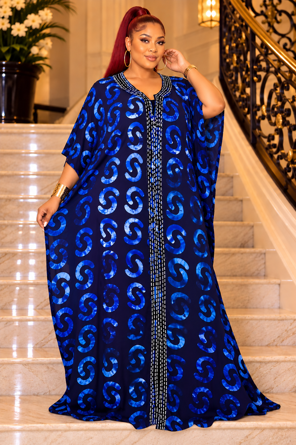 Royal Indigo Adire Patch Bubu