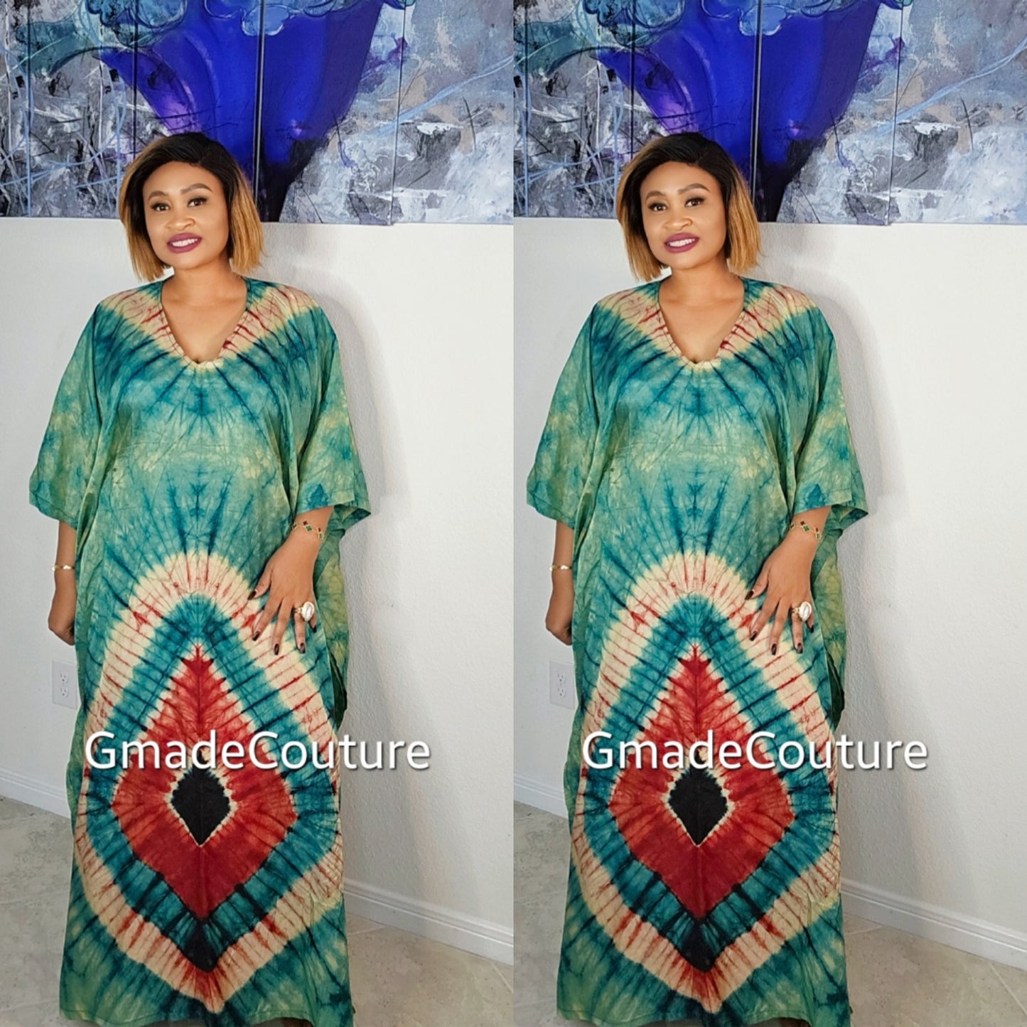 Ready to wear Silk Adire Bubu Elegant Maxi Dress