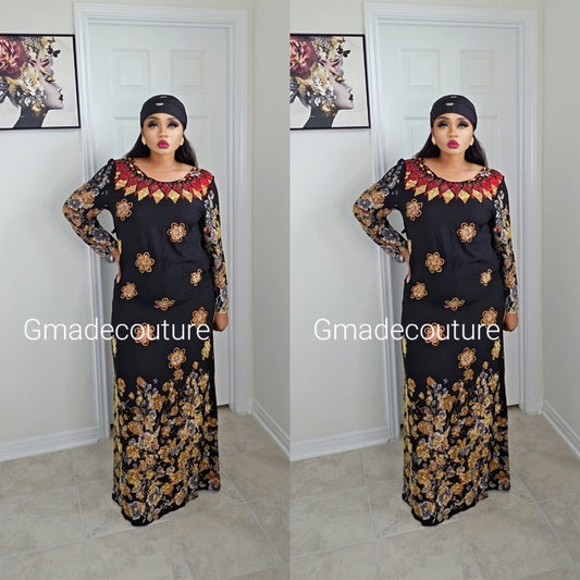 Bimbs Million stones kaftan  with Blinged sleeves