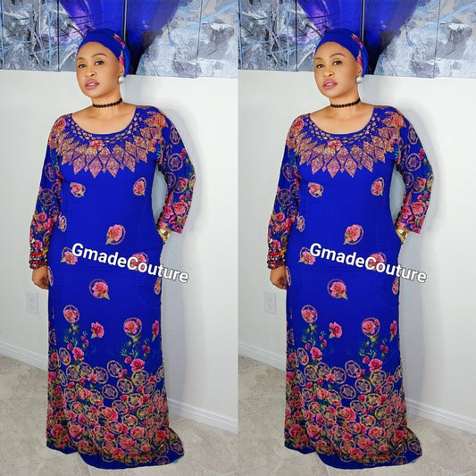 Tiwa Million stones kaftan  with Blinged sleeve