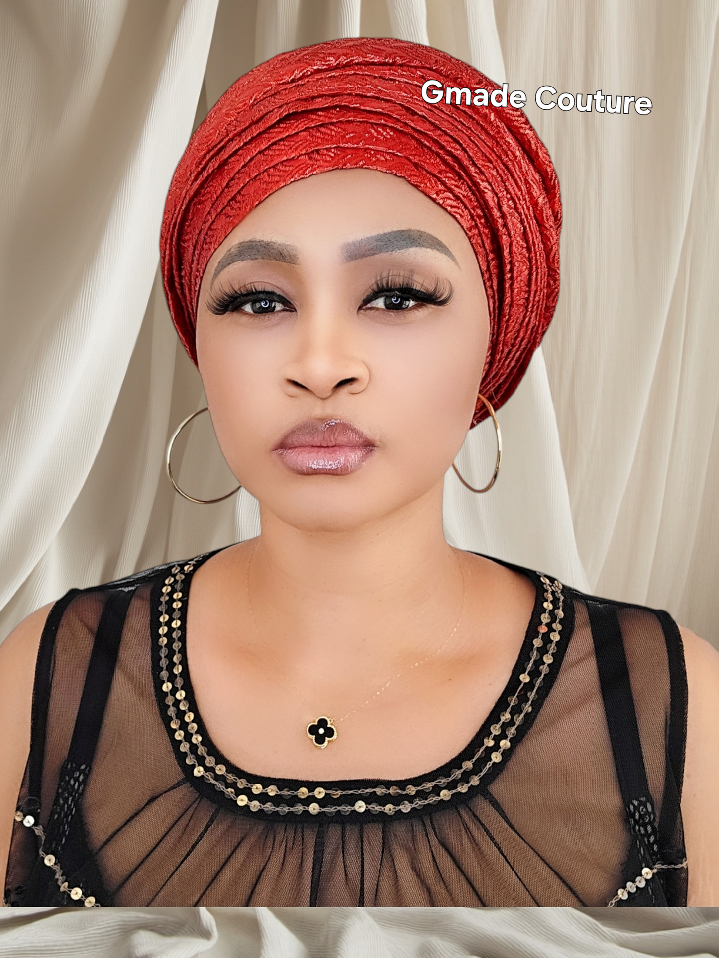 Rich Aunty Brocade Gele Cap Turban