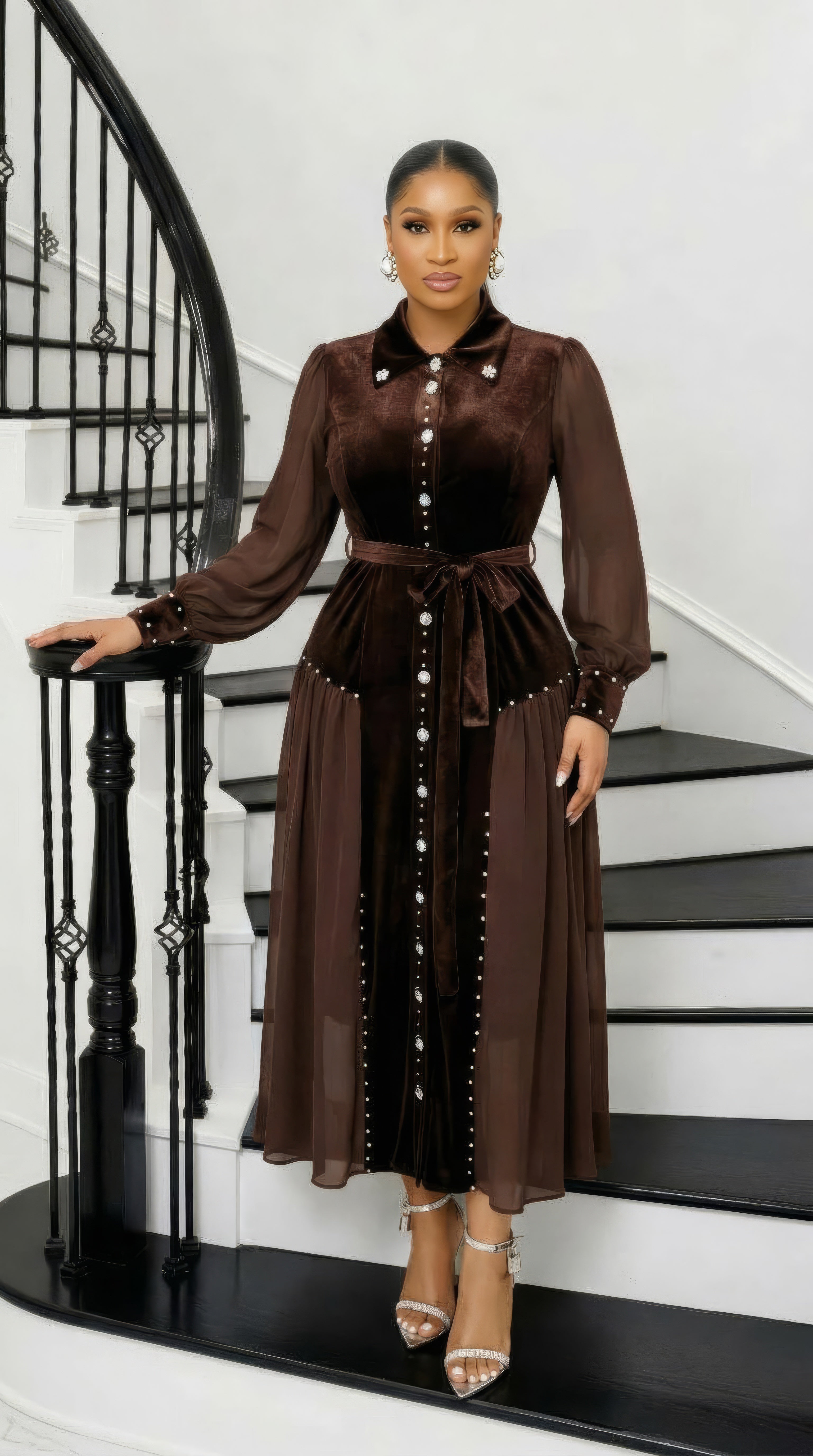 Imole Royale Dress brown