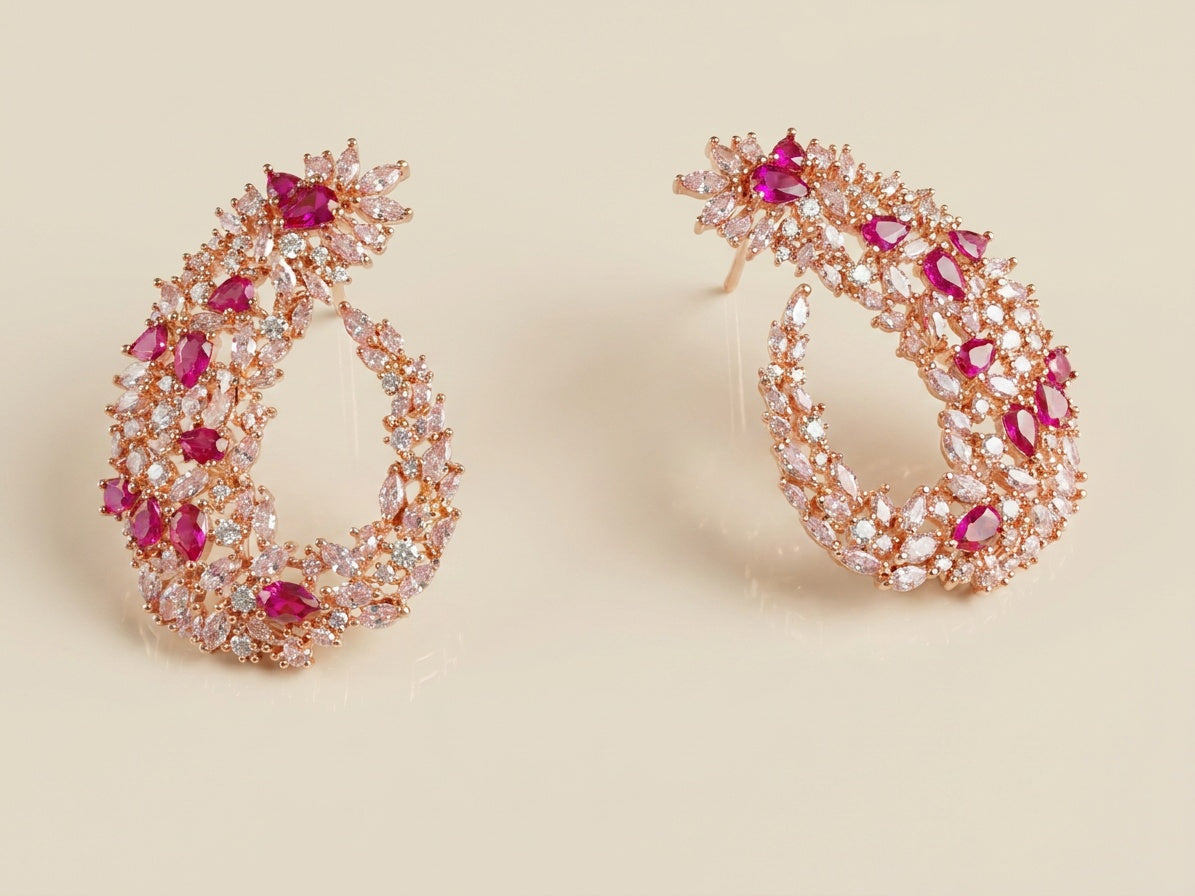 Blush Vine Hoops