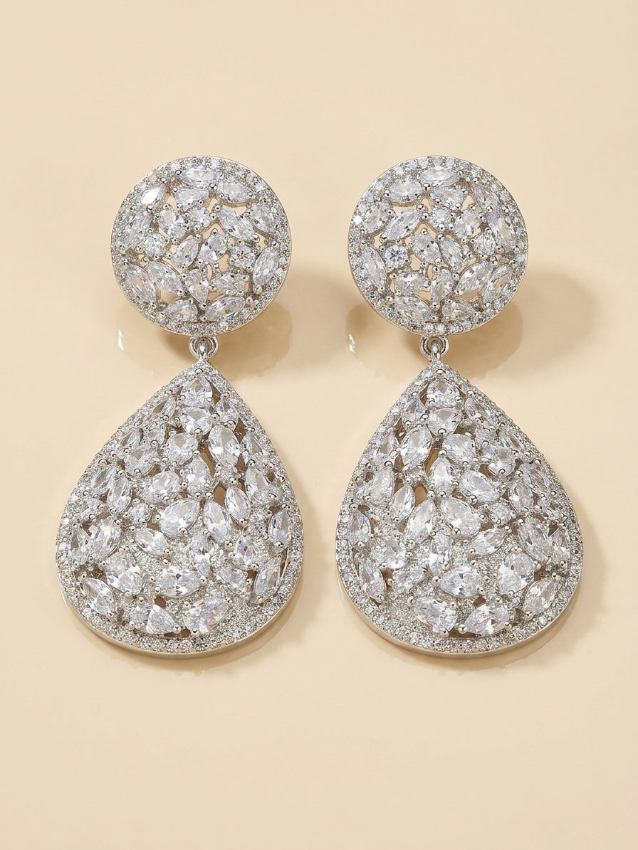 Crystal Teardrop Statement Earrings