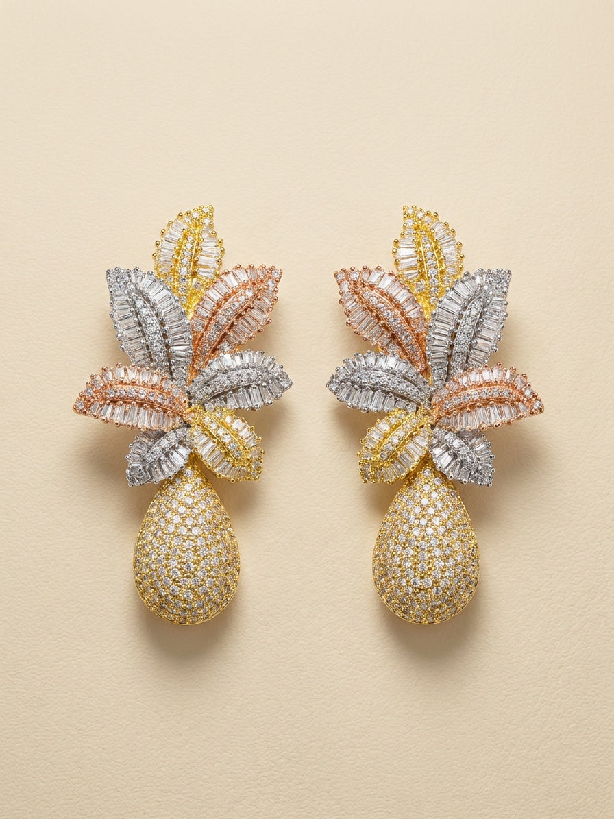 Golden Bloom Statement Earrings
