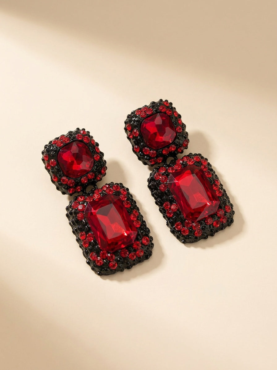 Ruby Noir Statement Earrings