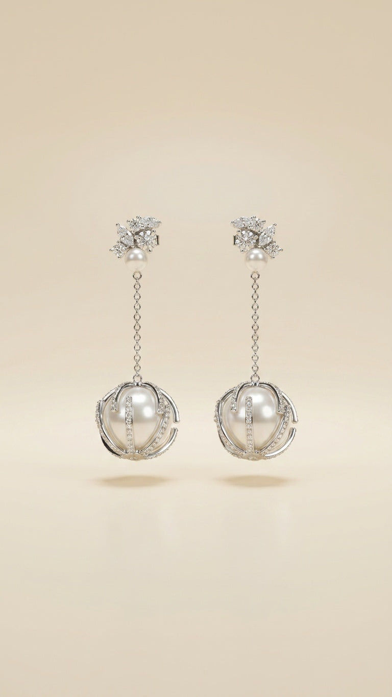 Pearl Bloom Statement Earrings