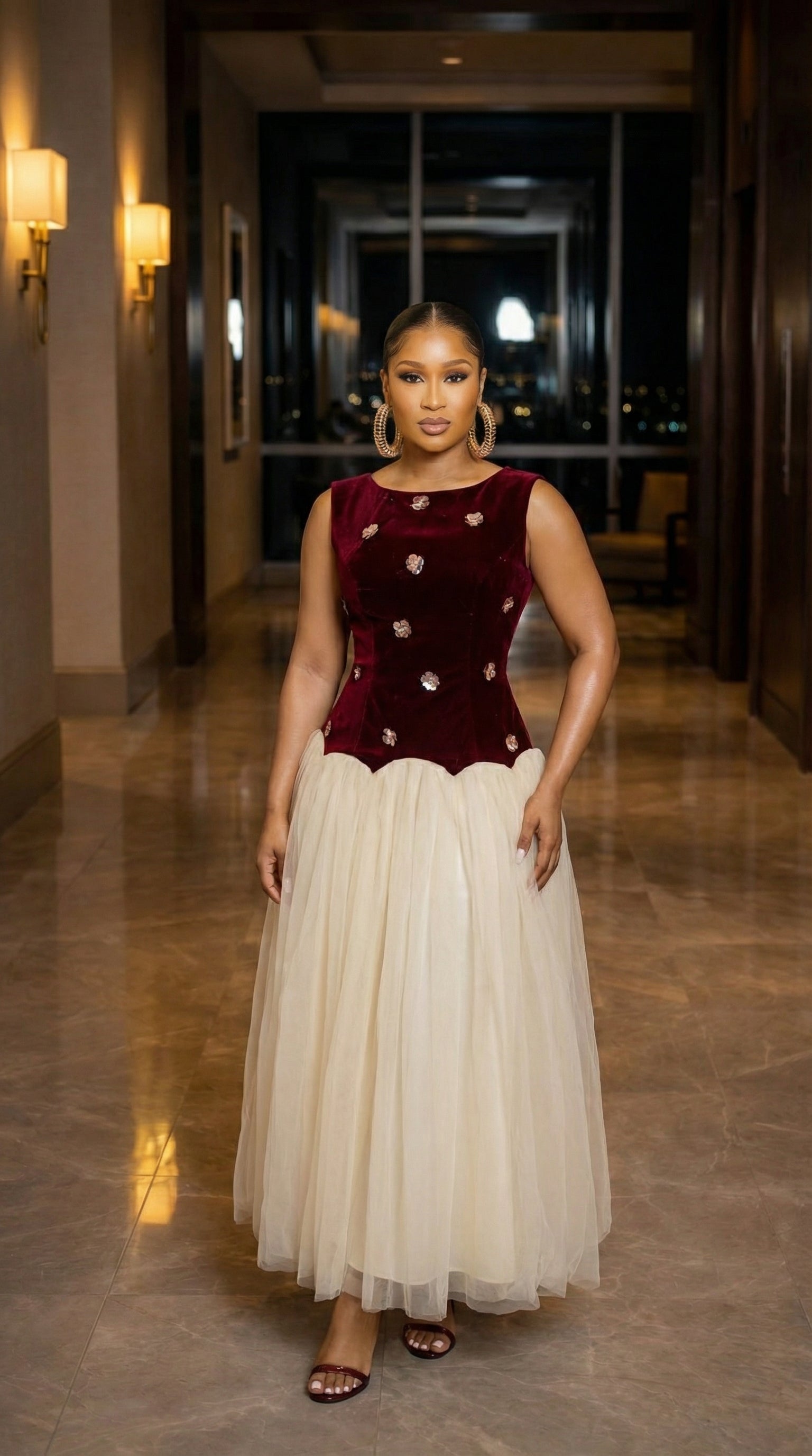 The Amara Velvet Tulle Dress