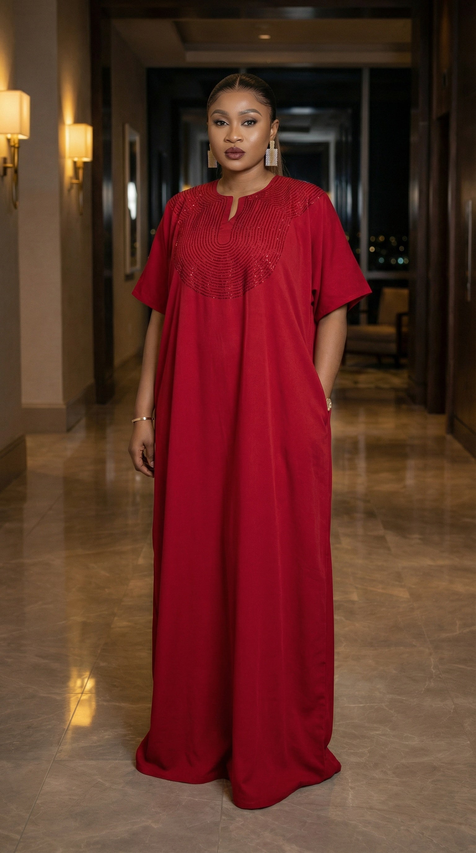 CHIC  BOUBOU SPARKLY KAFTAN WITH HIDDEN SIDES POCKETS 4 ( BESTSELLER)