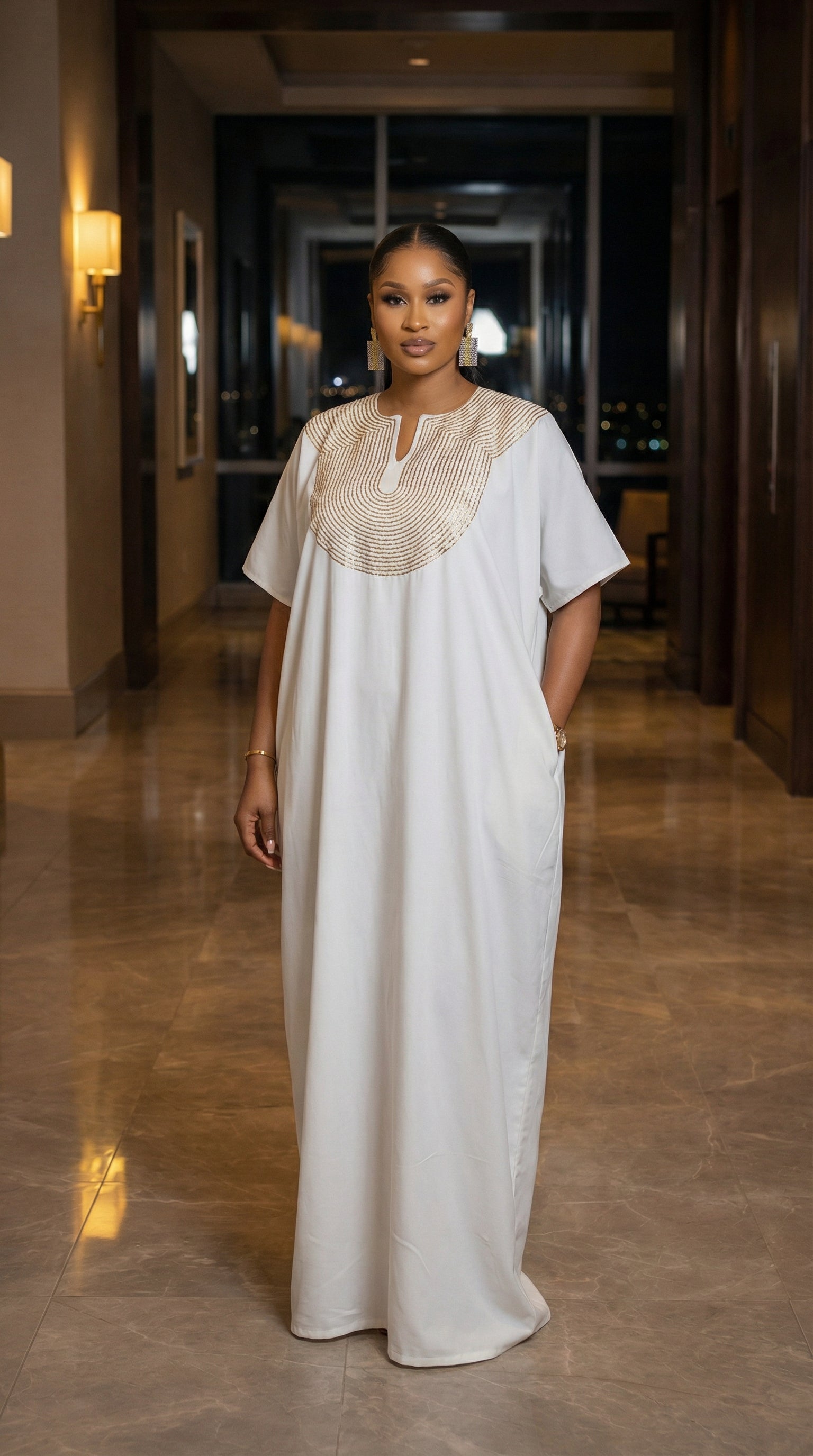 CHIC  BOUBOU SPARKLY KAFTAN WITH HIDDEN SIDES POCKETS 4 ( BESTSELLER)