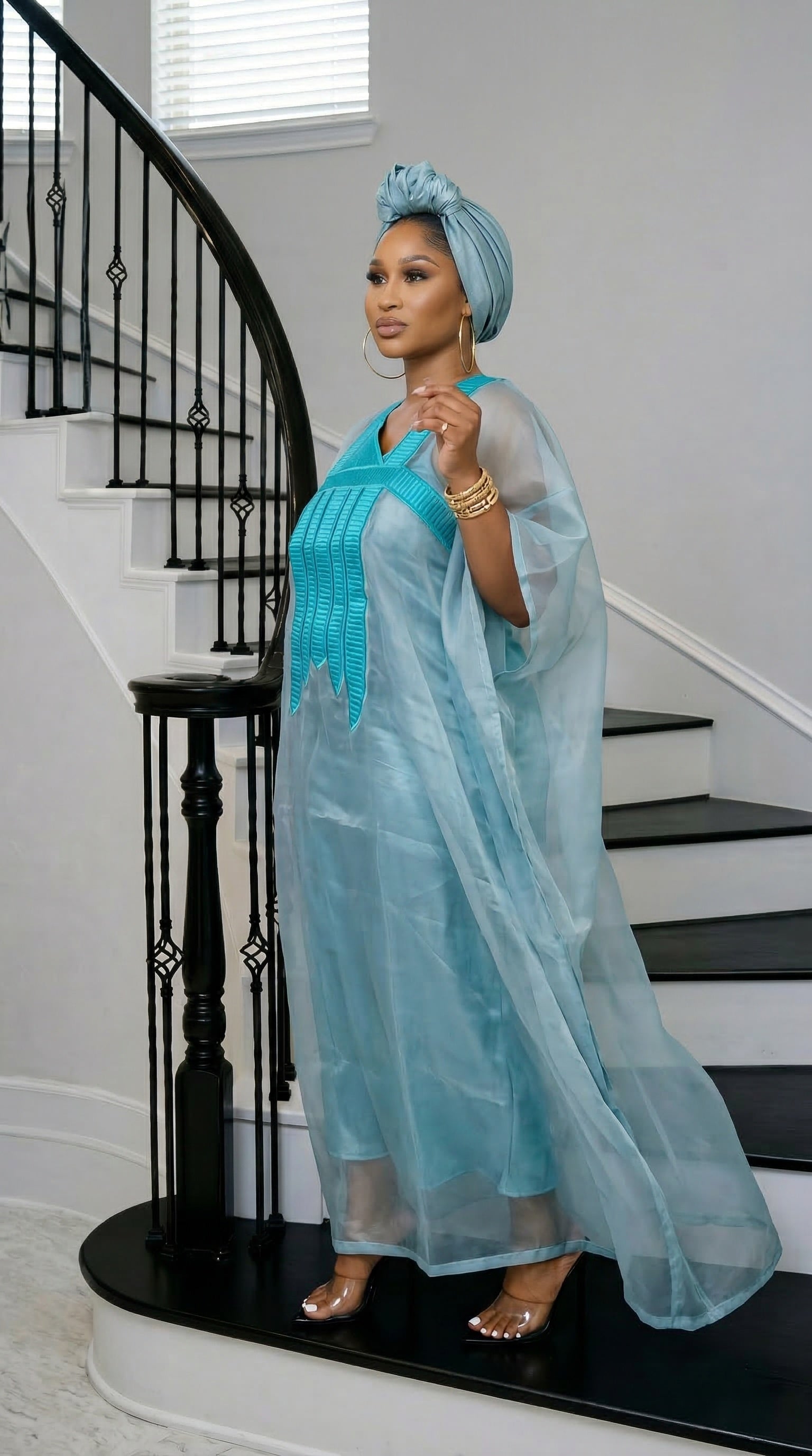 Amara Silk Chiffon Bubu Blue