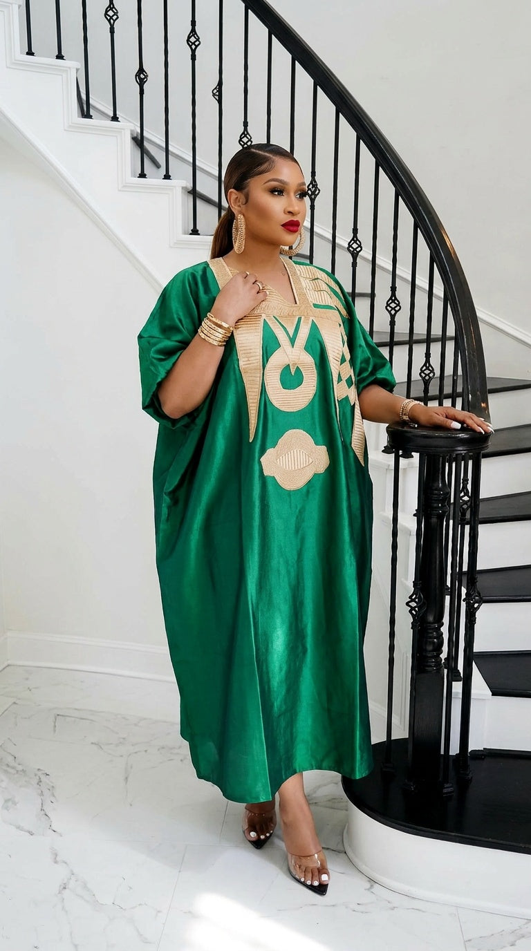Omalicha – Rich Aunty Embroidered Bubu Agbada Kaftan