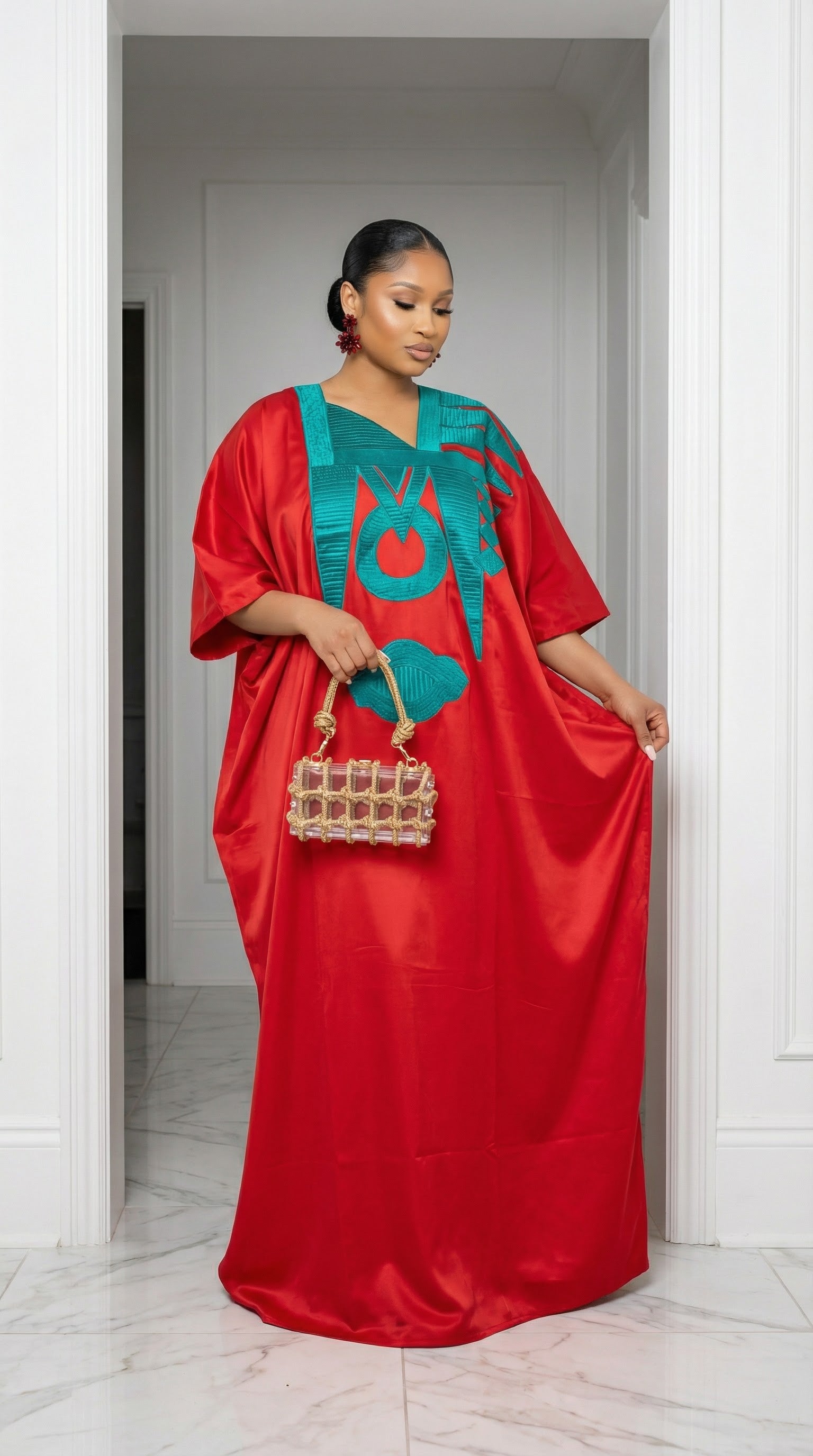 Omalicha Rich Aunty Embroidered Bubu Dress Agbada Kaftan