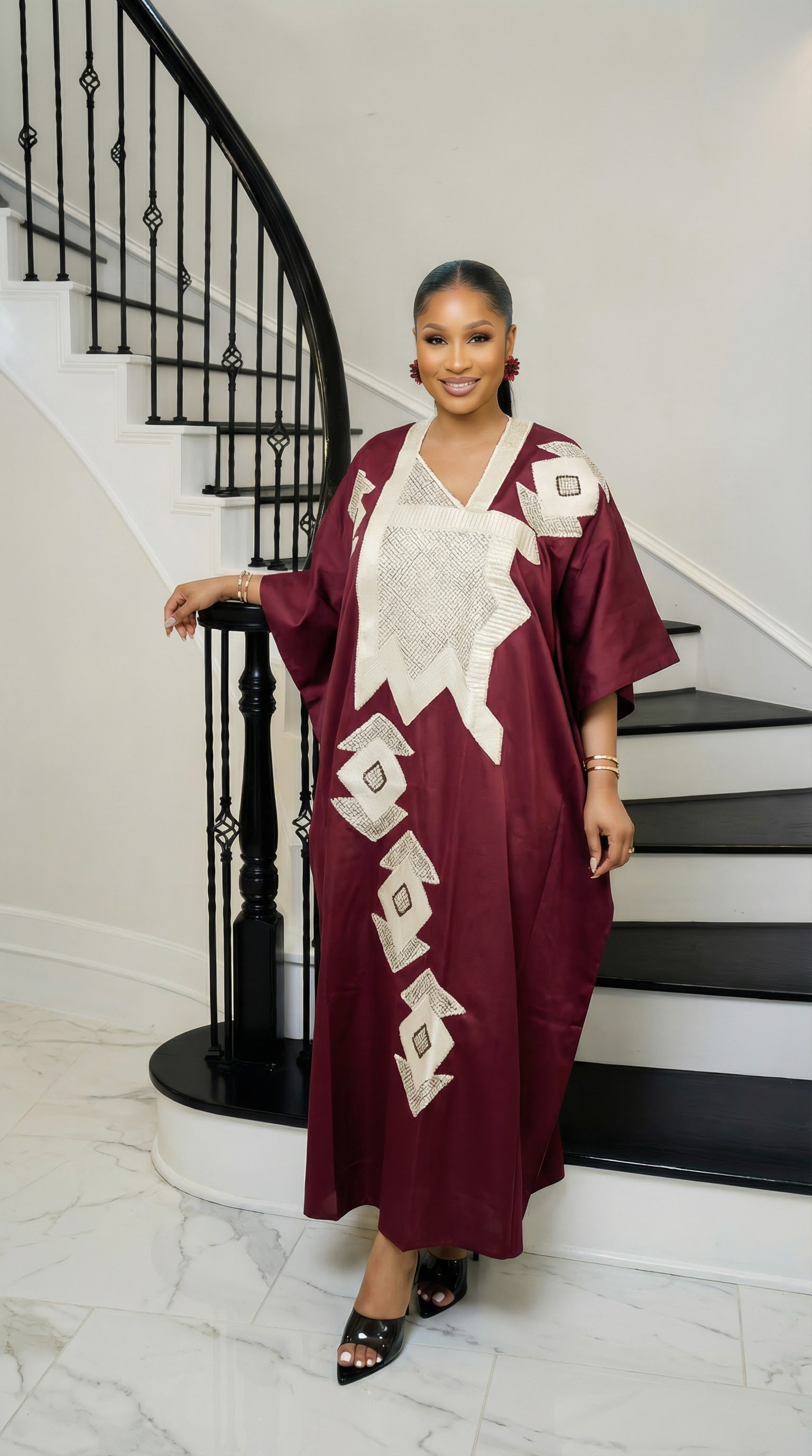Omalicha  Rich Aunty Embroidered Bubu Agbada Kaftan
