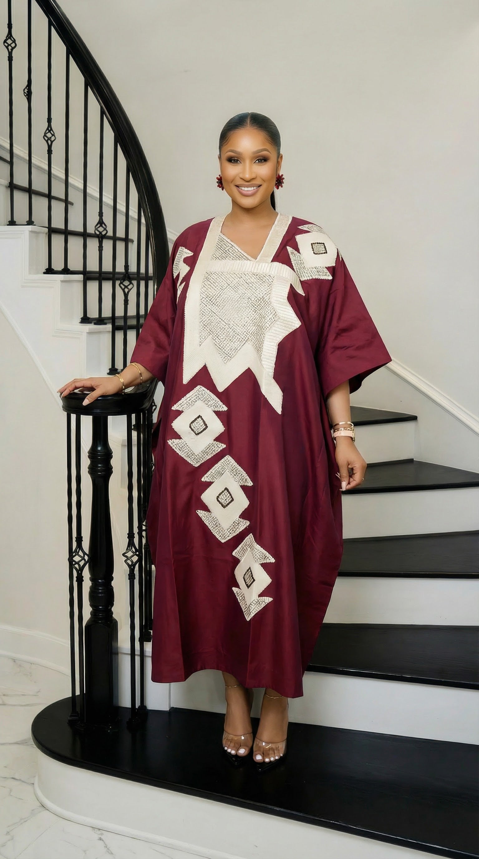 Omalicha  Rich Aunty Embroidered Bubu Agbada Kaftan