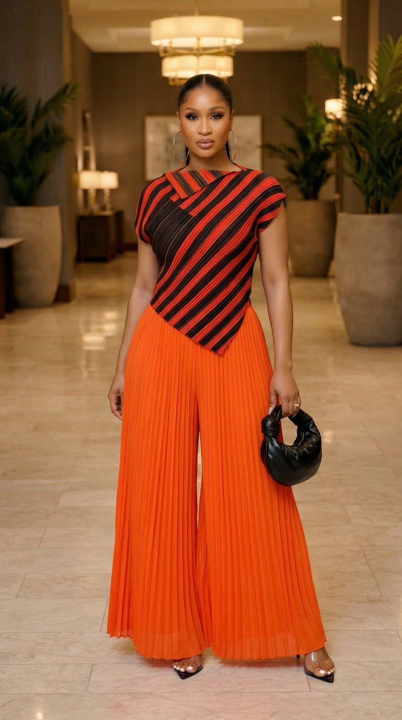 Zaria Pleated Palazzo Set