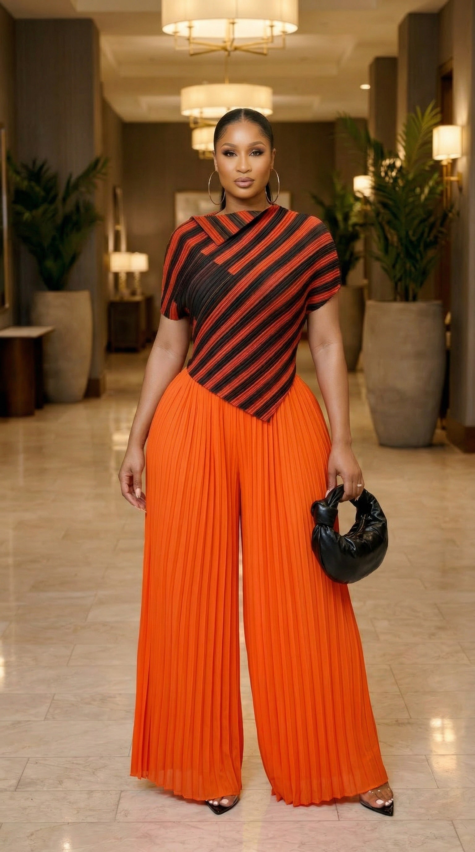 Zaria Pleated Palazzo Set