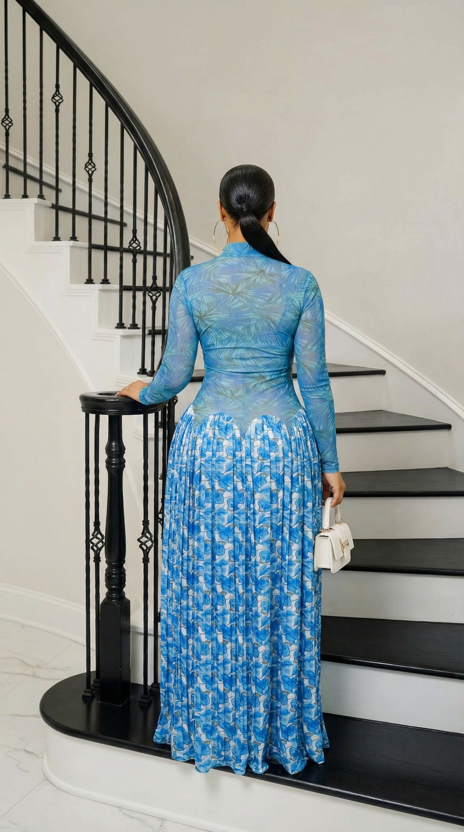 ZIVA Sheer High-Neck Dress