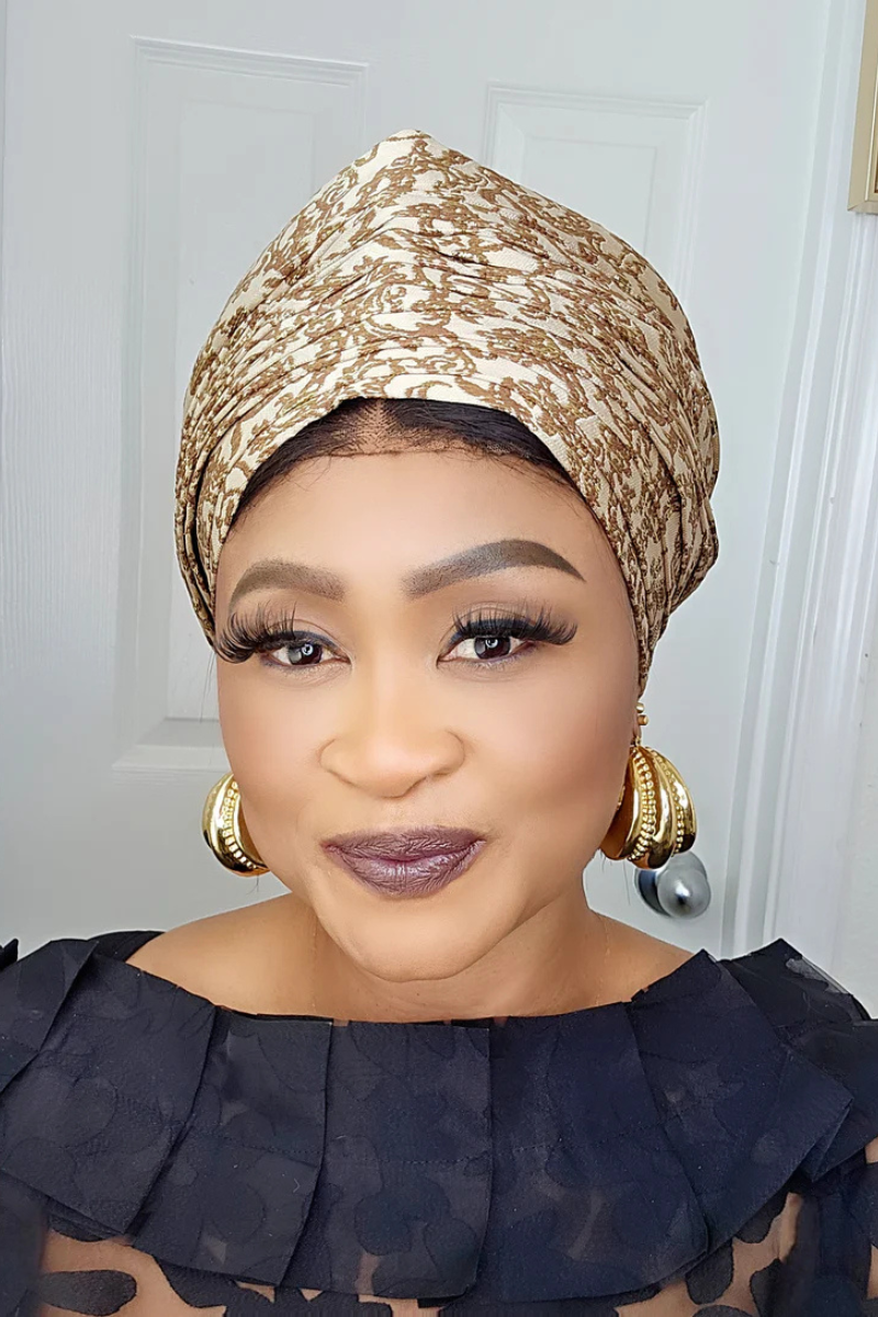 Rich Aunty Brocade Gele Cap Turban