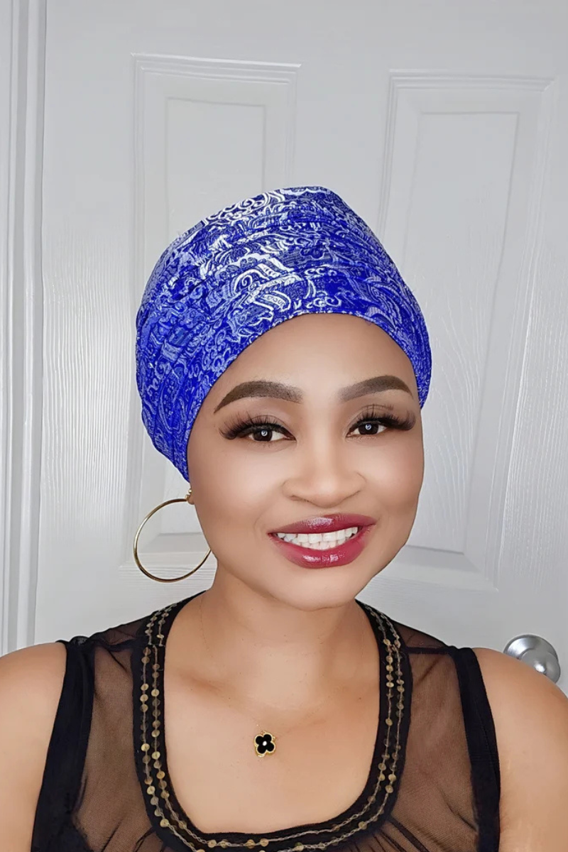 Rich Aunty Brocade Gele Cap Turban