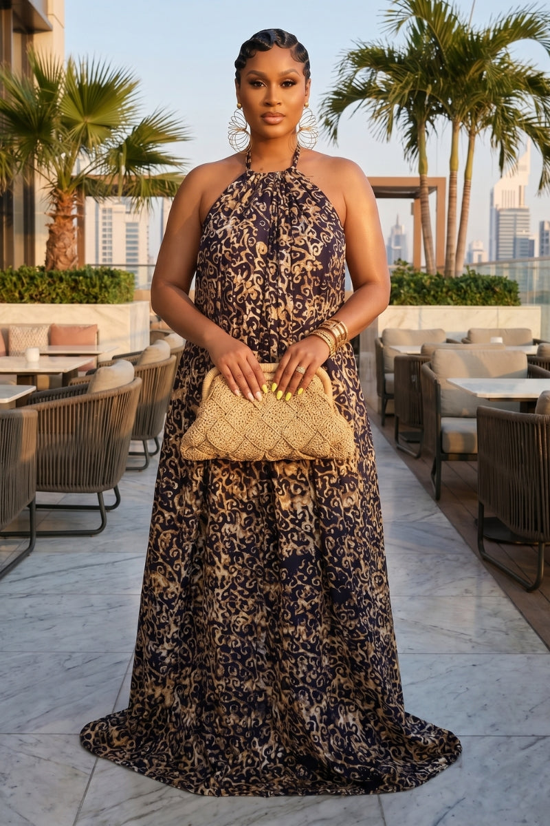 Adire Heiress Open-Back Maxi Dress (Copy)