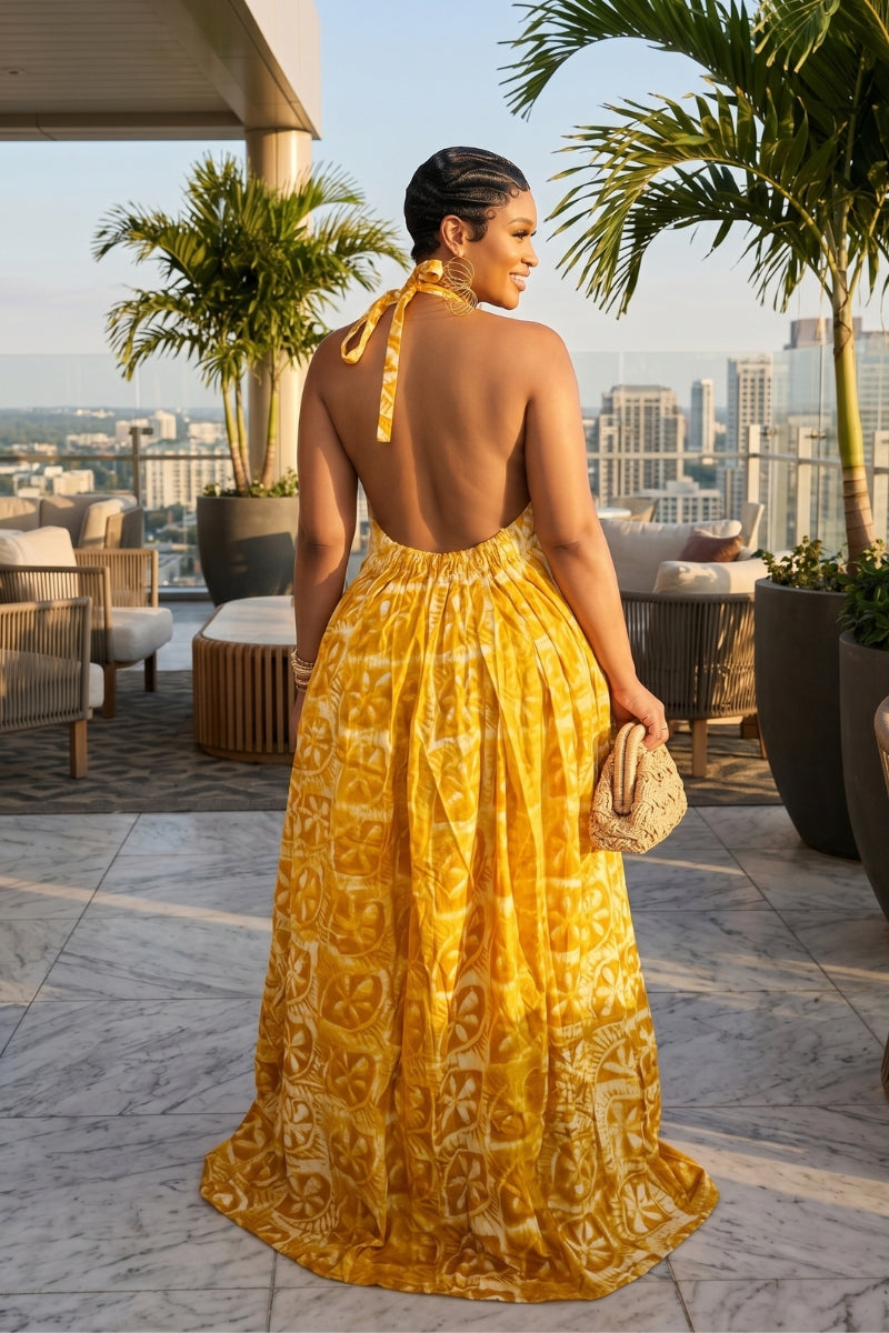 Adire Heiress Open-Back Maxi Dress (Copy)