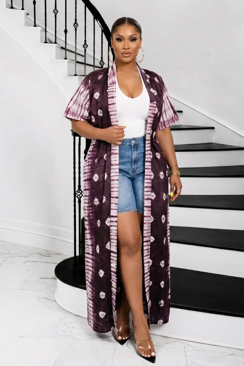 Adire Muse Longline  Kimono