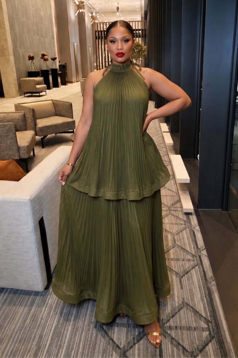 VELORA PLEATED DRESS