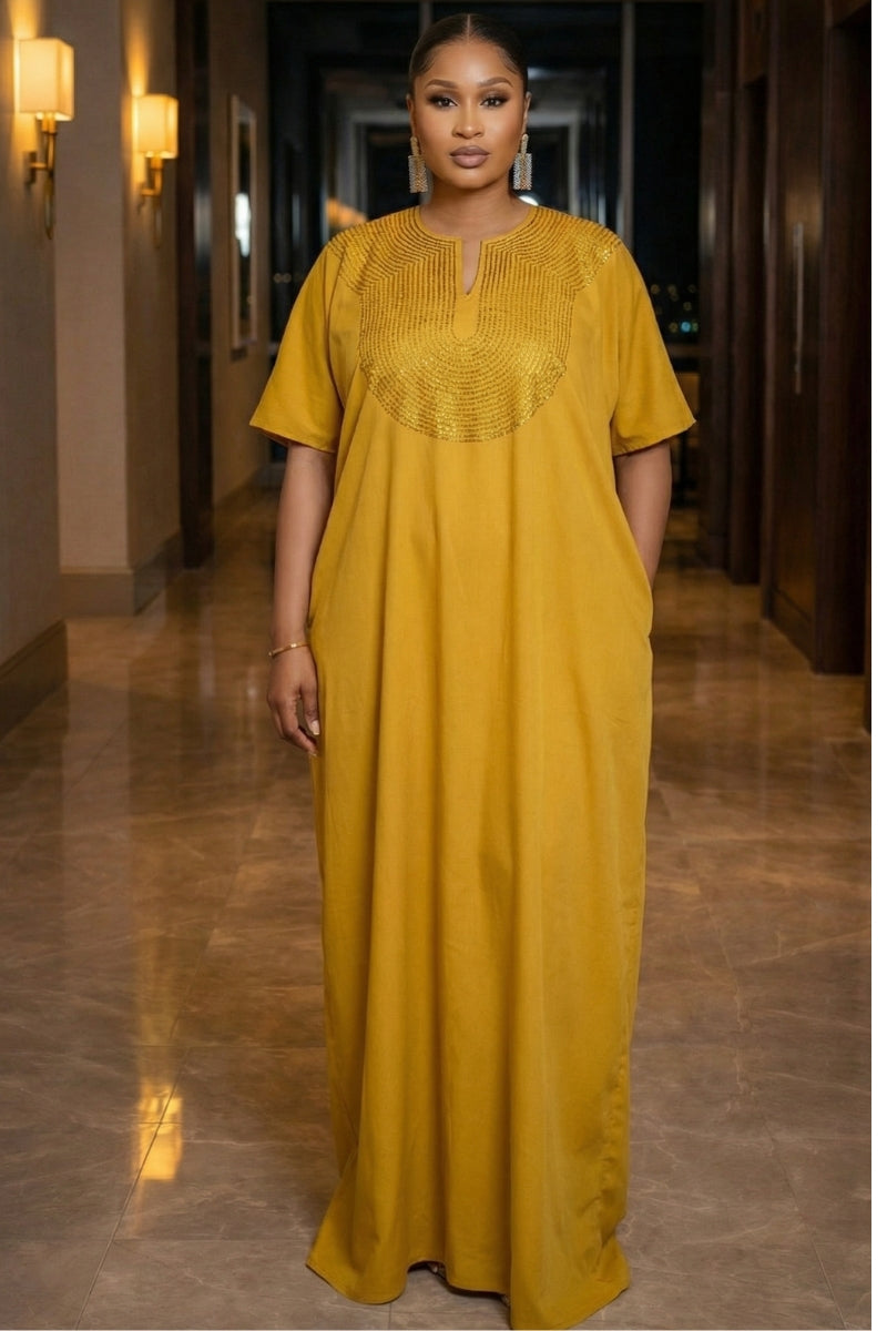 CHIC  BOUBOU SPARKLY KAFTAN WITH HIDDEN SIDES POCKETS  ( BESTSELLER)