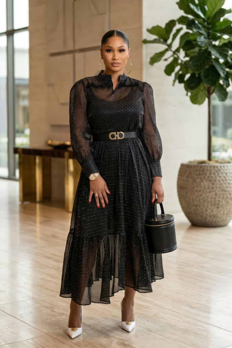 Sienna Crystal Chiffon Dress