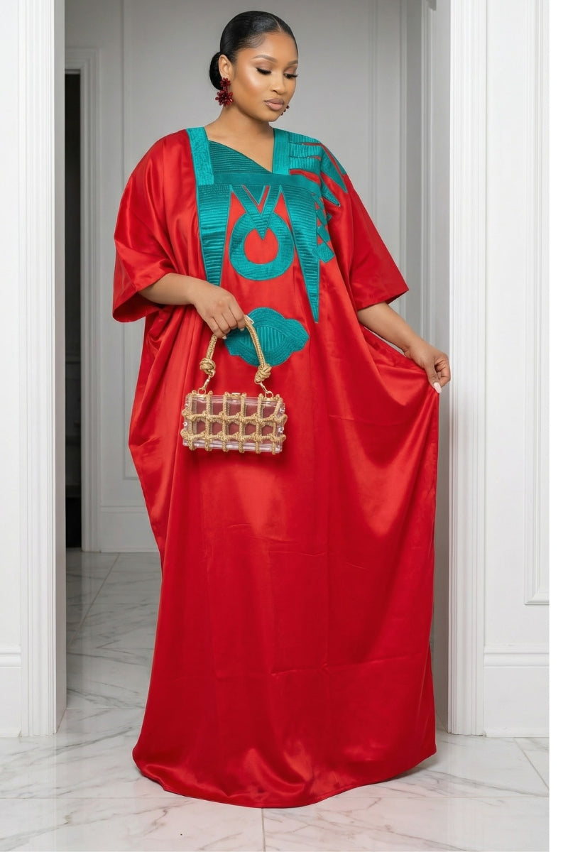 Omalicha Rich Aunty Embroidered Bubu Dress Agbada Kaftan
