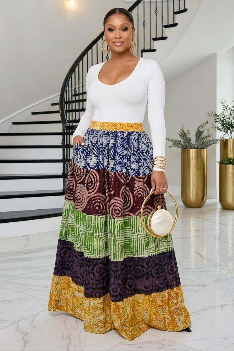 Adanna Patchwork Maxi Skirt