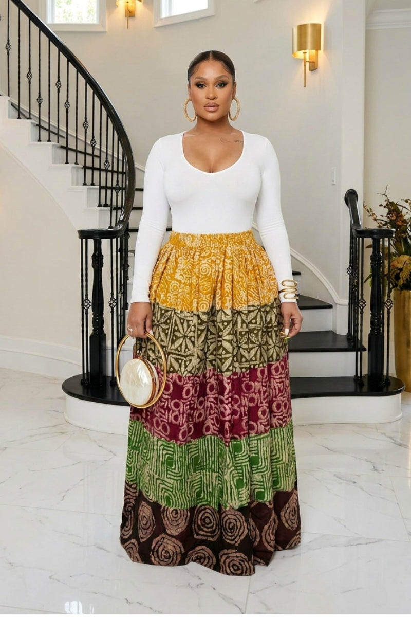 Adanna Patchwork Maxi Skirt