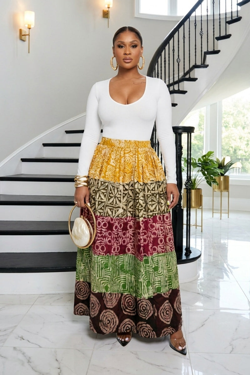 Adanna Patchwork Maxi Skirt