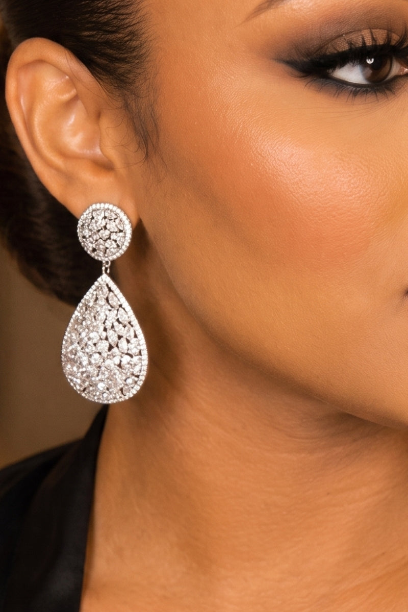 Crystal Teardrop Statement Earrings