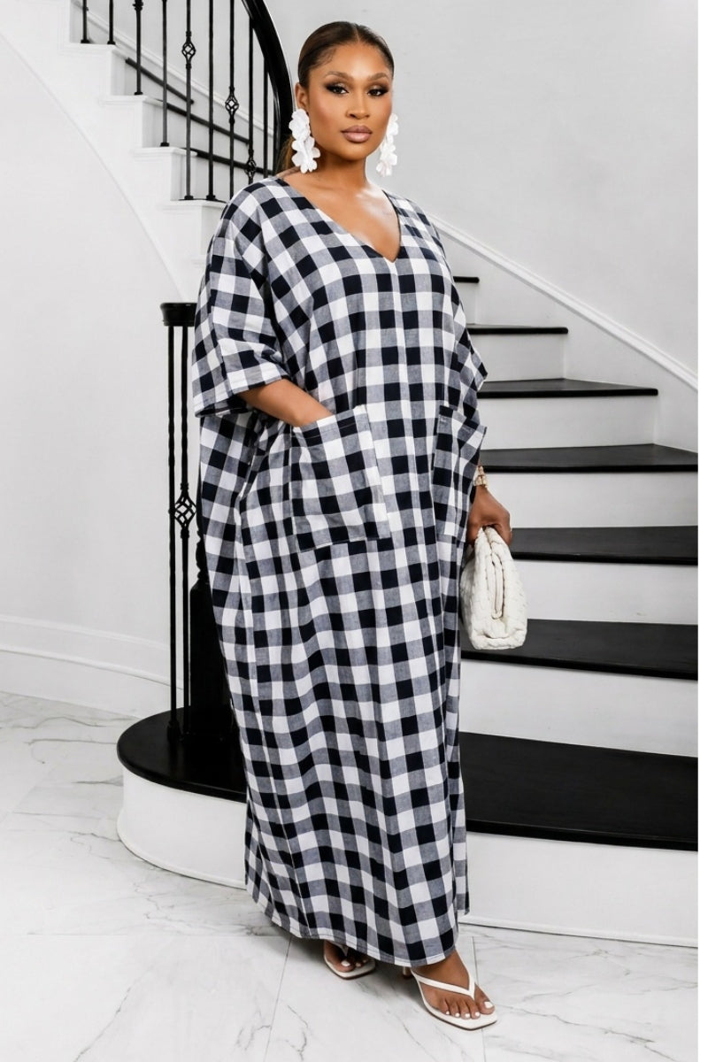 Heritage Luxe Gingham Bubu – Pebble