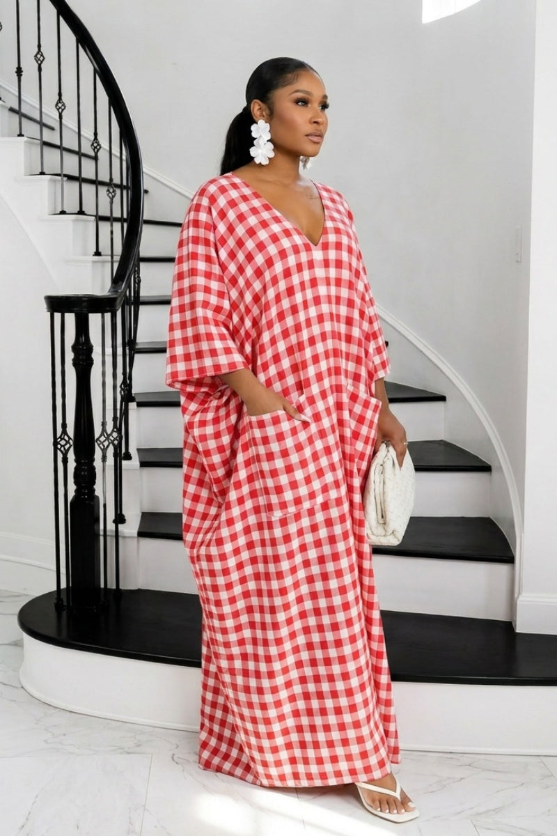 Heritage Luxe Gingham Bubu – Poppy