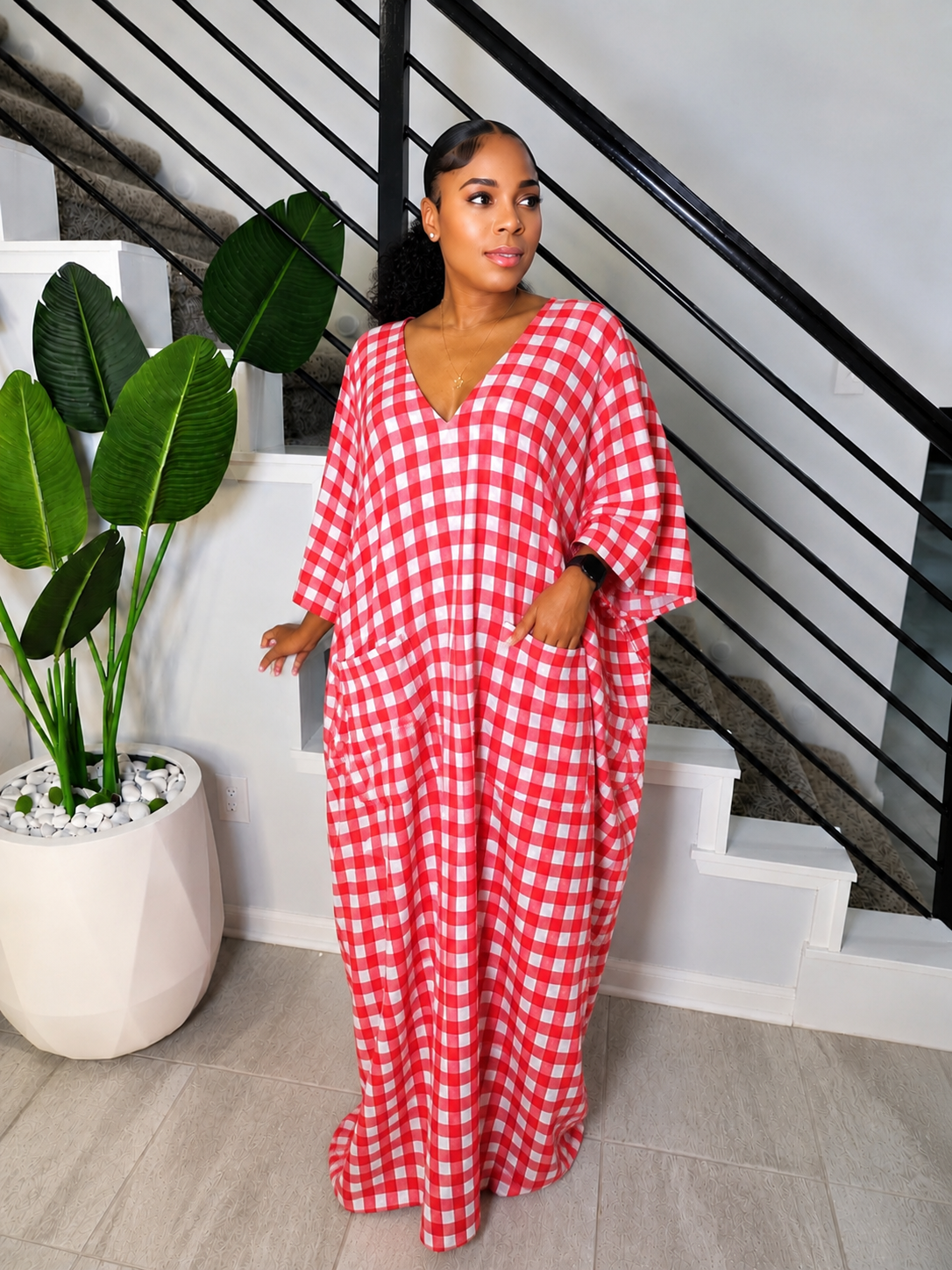 Heritage Luxe Gingham Maxi Dress  –– Poppy