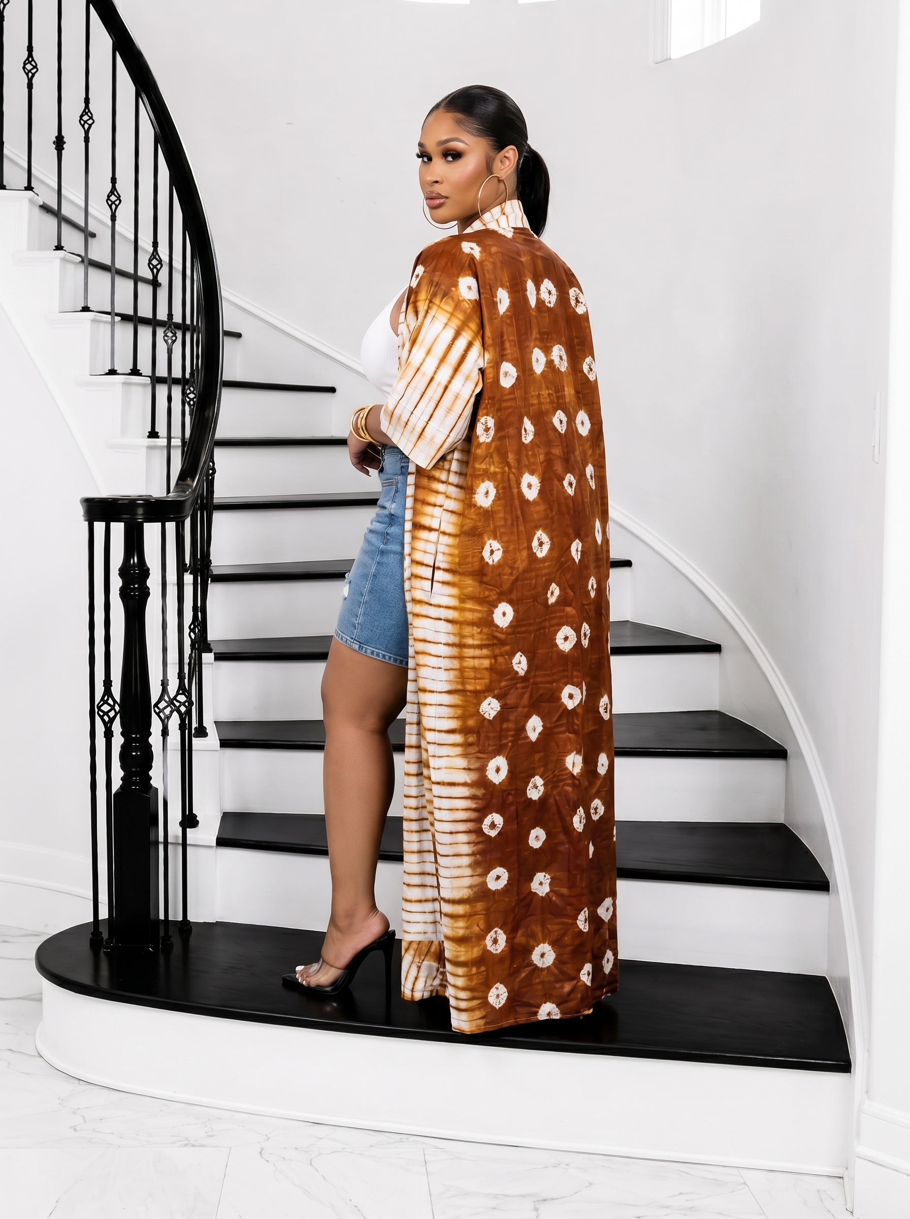 Adire Muse Longline  Kimono