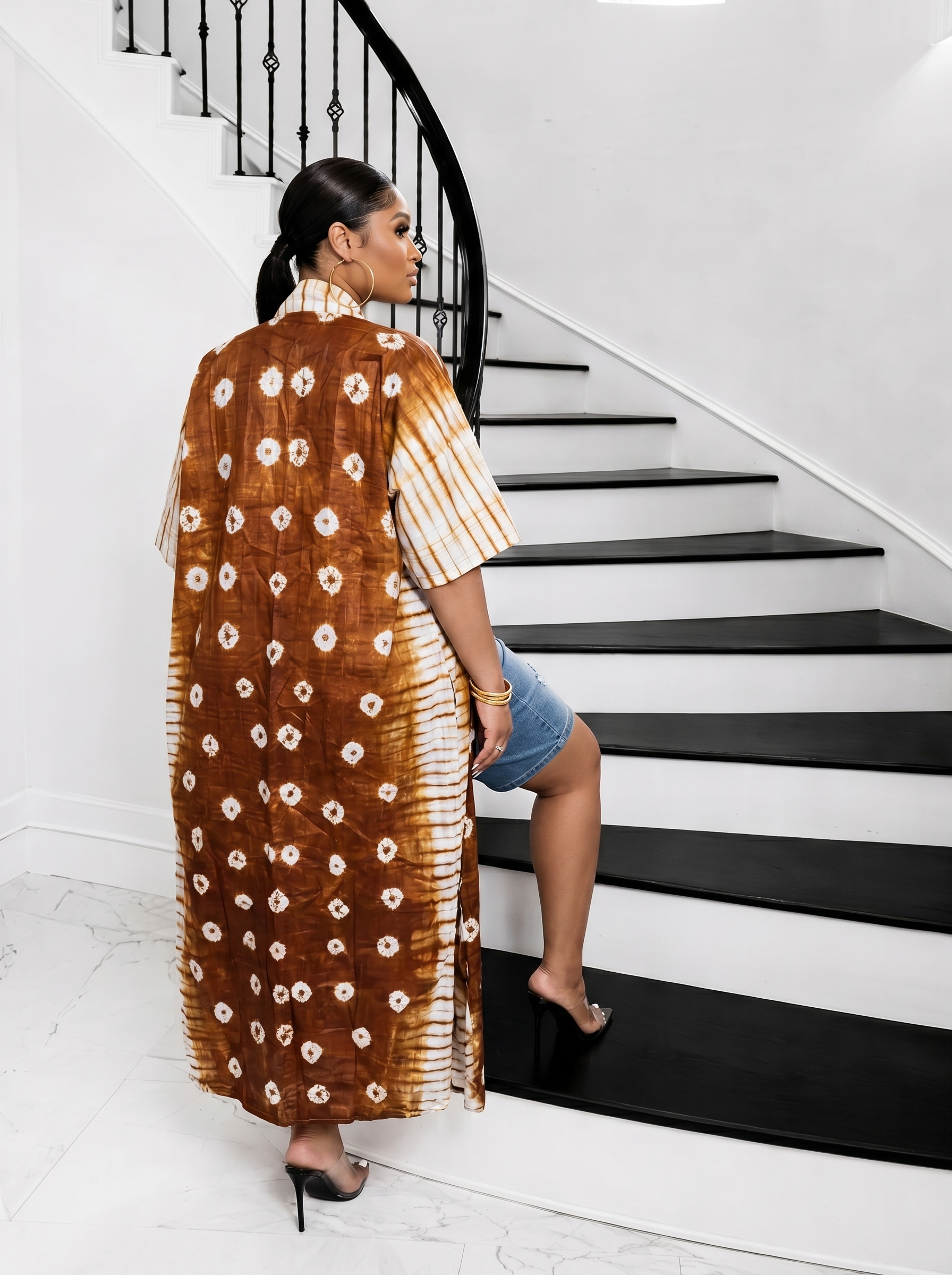 Adire Muse Longline  Kimono