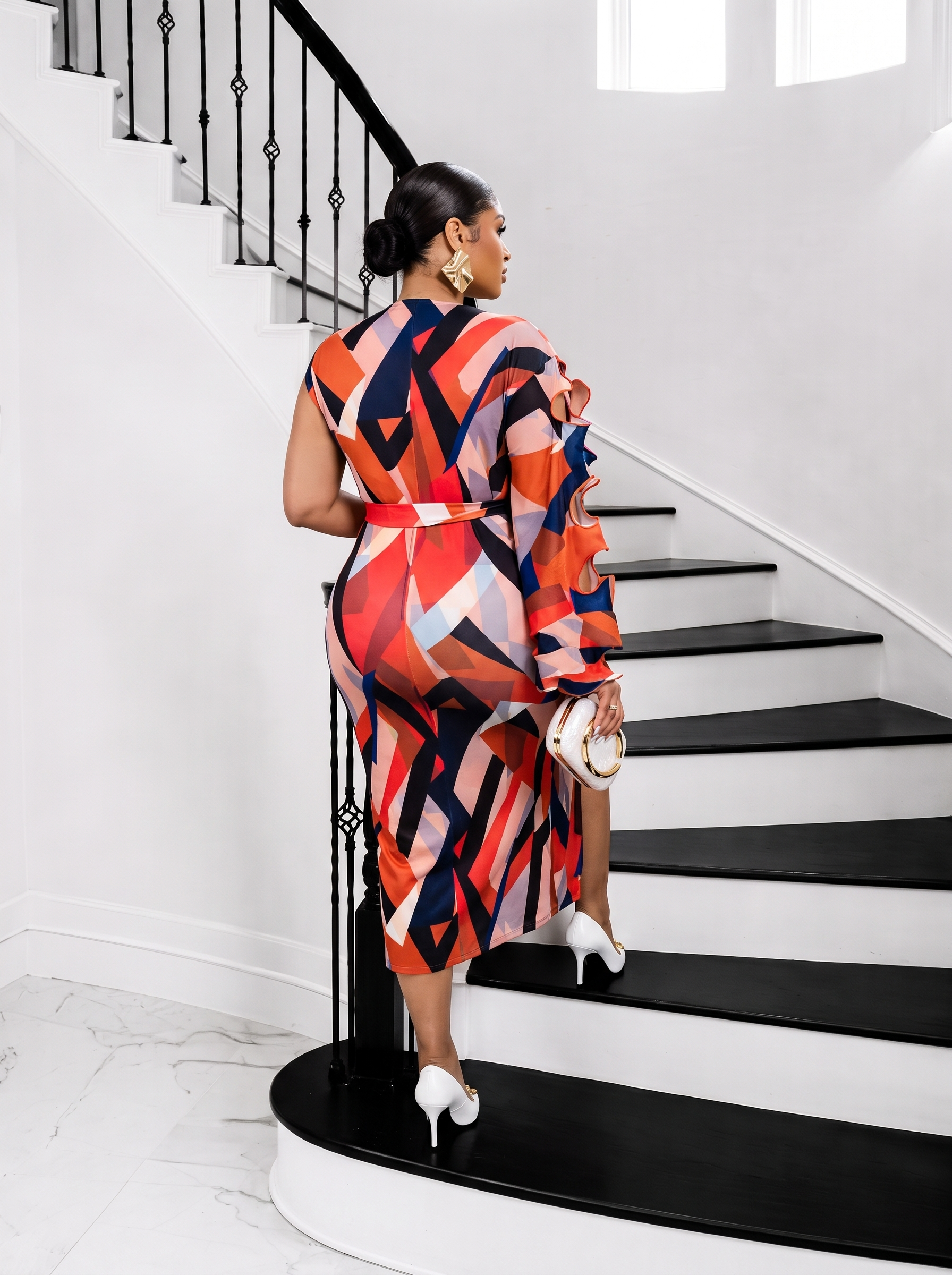 Monarch Mosaic Pleated Dress