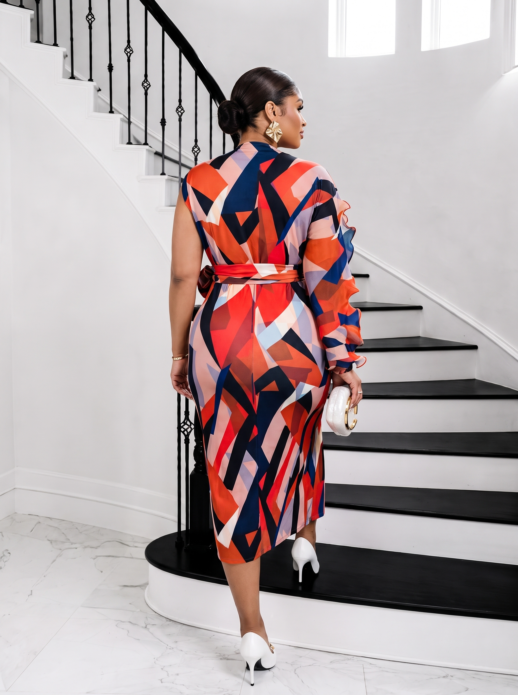 Monarch Mosaic Pleated Dress