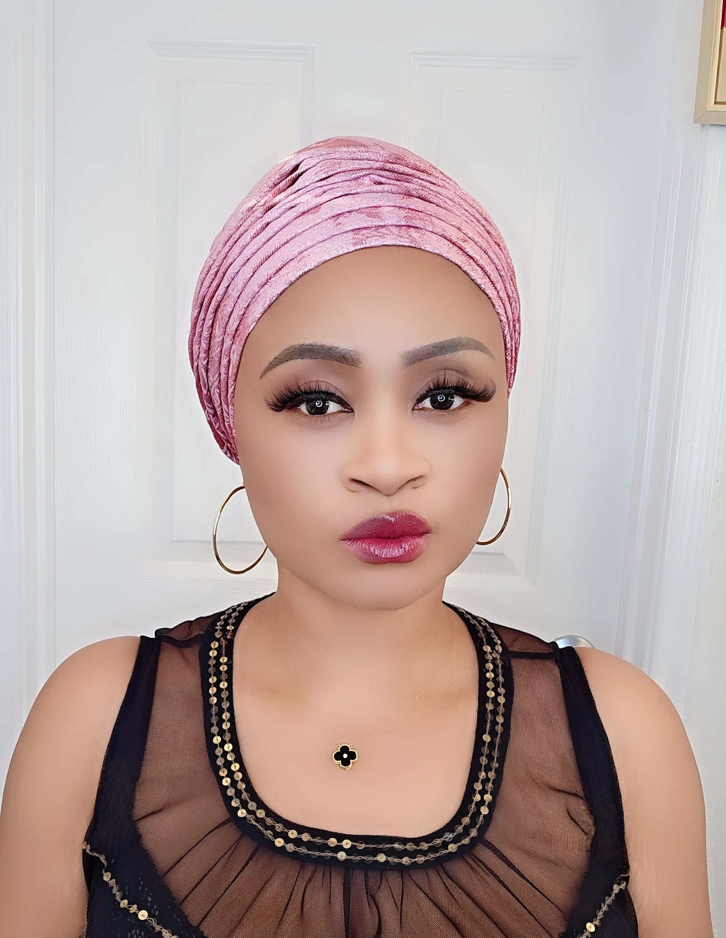 Rich Aunty Brocade Gele Cap Turban