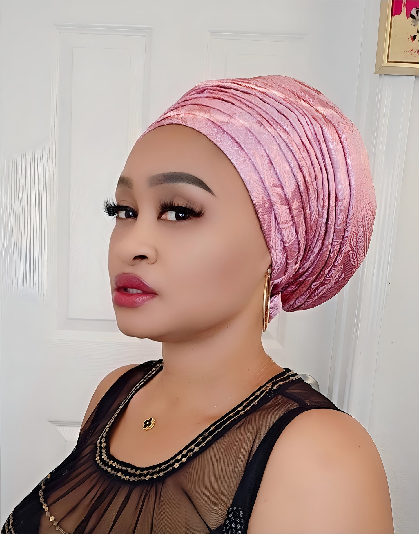 Rich Aunty Brocade Gele Cap Turban