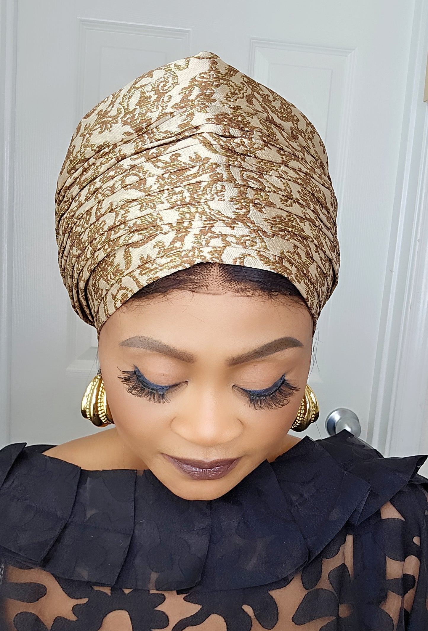 Rich Aunty Brocade Gele Cap Turban