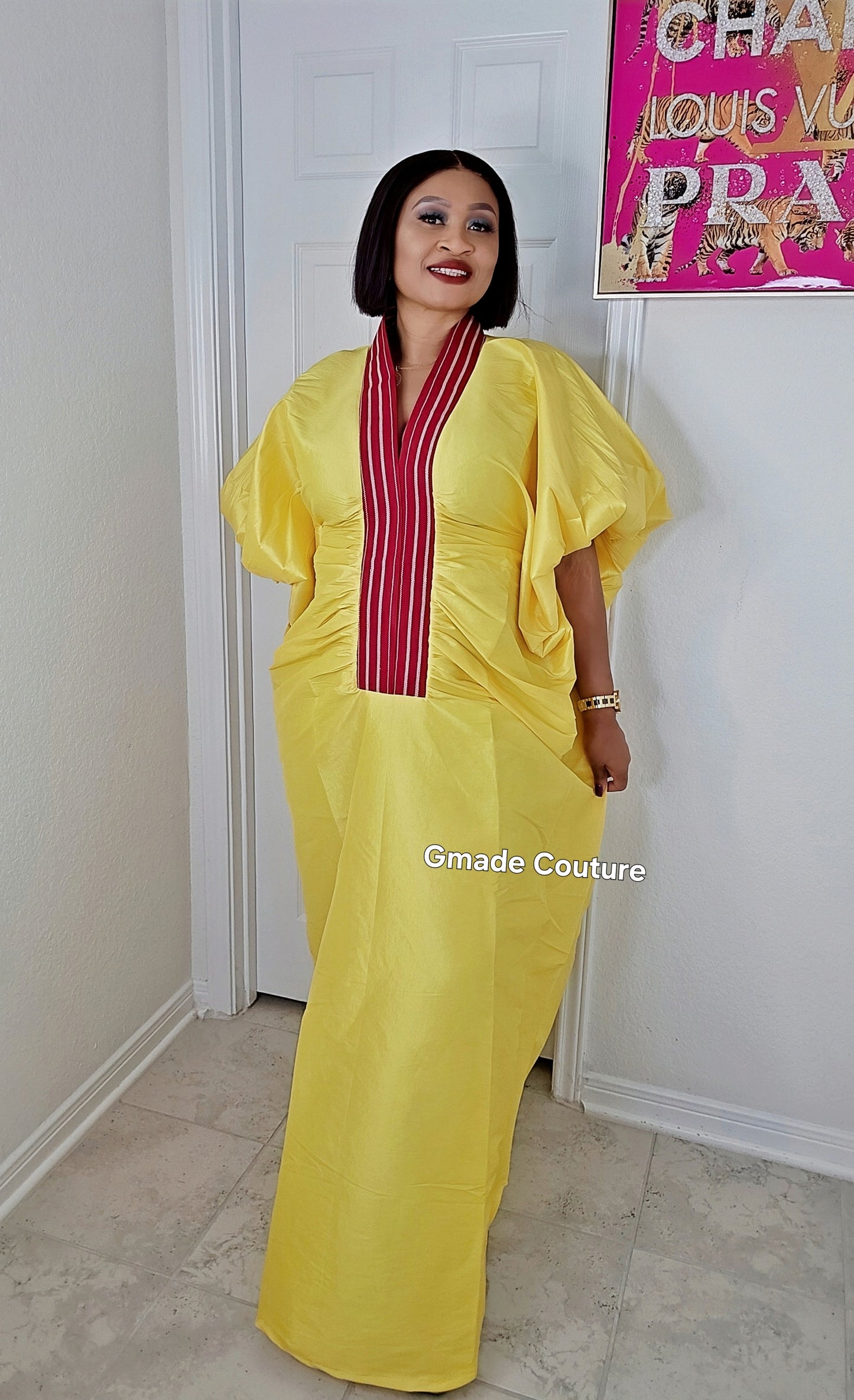 Zara Rich Aunty Bubu Dress With Aso-Oke Neckline