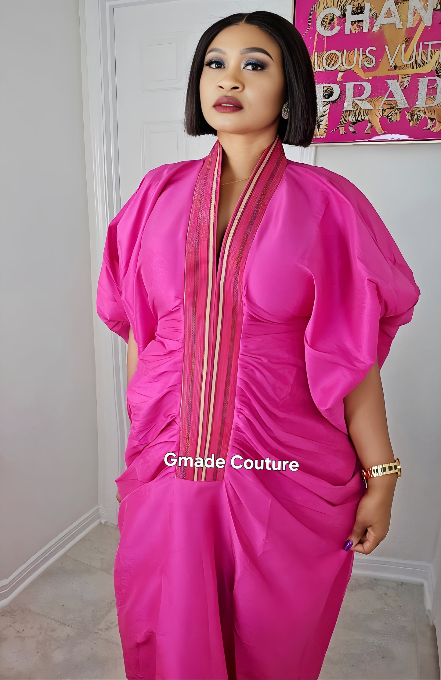 Zara Rich Aunty Bubu Dress With Aso-Oke Neckline