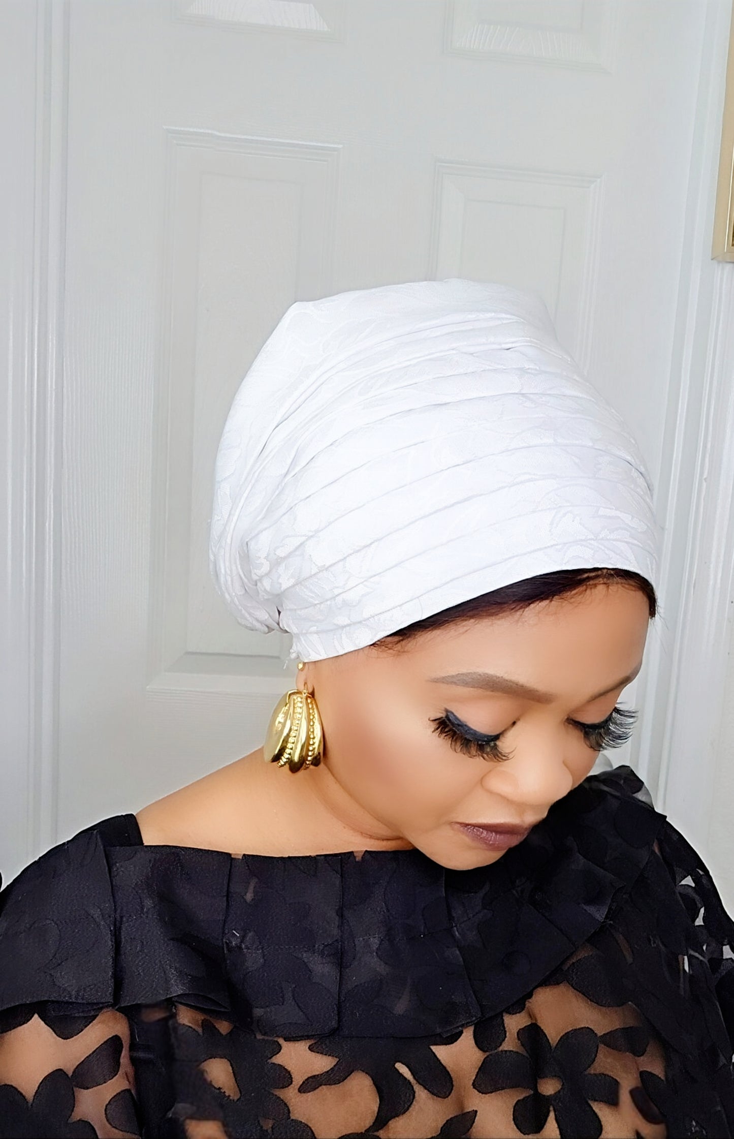 Rich Aunty Brocade Gele Cap Turban