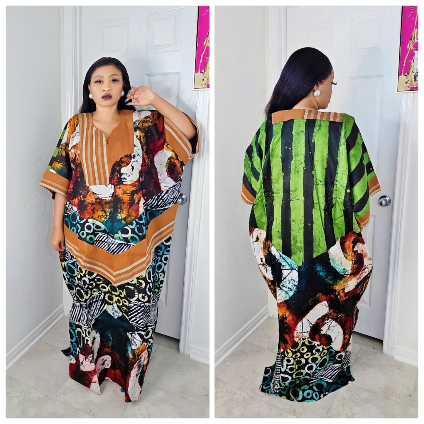 OBIM Patches Bubu Dress With Aso-Oke