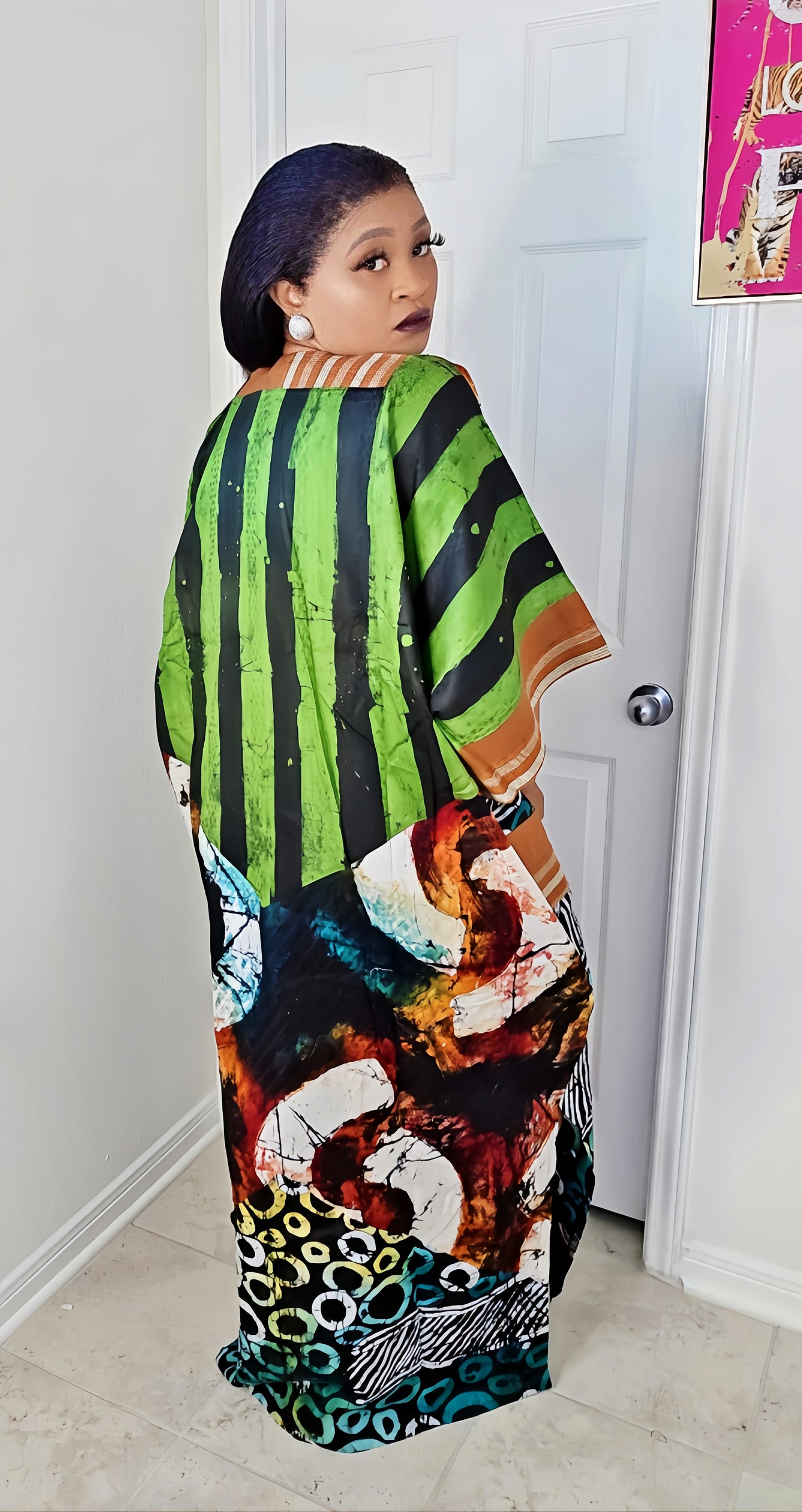 OBIM Patches Bubu Dress With Aso-Oke